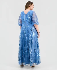 Alex Evenings Plus Embellished Empire-Waist Gown