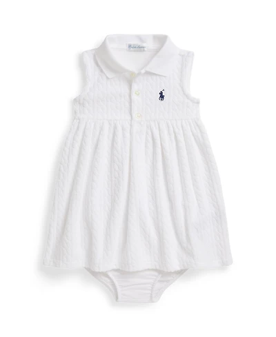 Polo Ralph Lauren Baby Girls' Mini-Cable Short-Sleeve Dress and Bloomers, 2-Piece Set