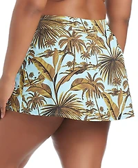 Bleu by Rod Beattie Plus White Lotus Skirted Swim Bottoms