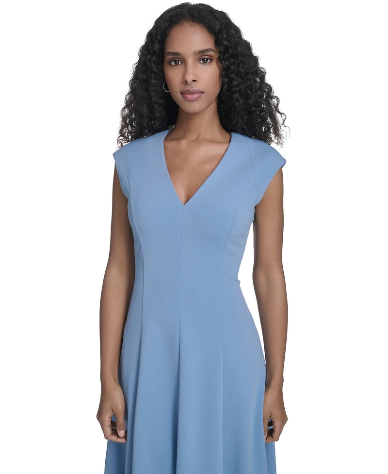 Calvin Klein Petite V-Neck Sleeveless A-Line Dress