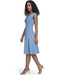 Calvin Klein Women's Crepe V-Neck Midi Dress