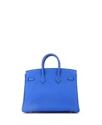 Pre-Owned Hermes Birkin 25 Handbag Blue Togo with Gold Hardware