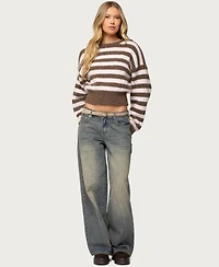 Edikted Women's Vintage Washed Low Rise Baggy Jeans