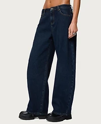 Edikted Women's Jillian Low Rise Oversized Barrel Jeans