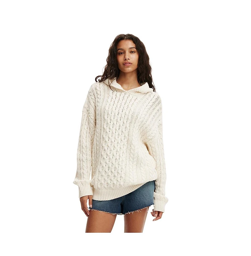 Cotton On Women's Oversized Cable Hoody