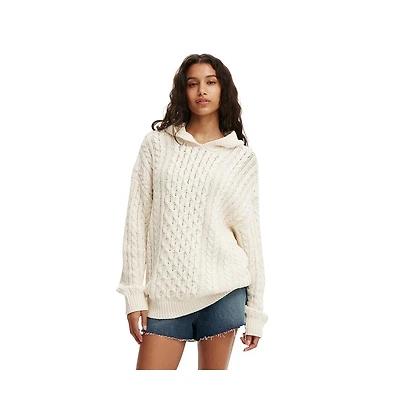 Cotton On Women's Oversized Cable Hoody