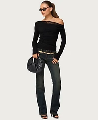 Edikted Women's Layered Lacey Off Shoulder Top