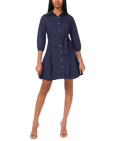 Msk Women's Tie Waist Shirt Dress