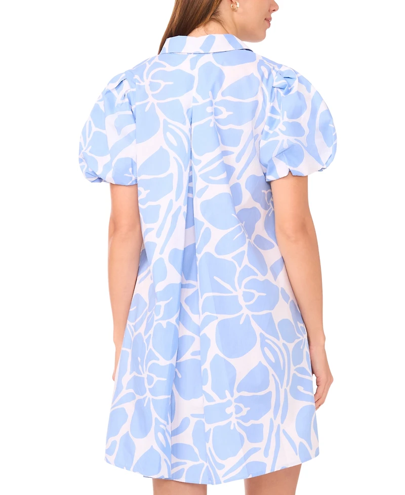 Msk Women's Button Collared Mini Dress