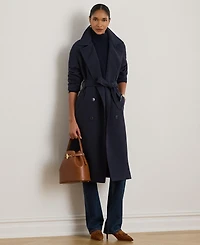 Lauren Ralph Women's Double Breasted Belted Crepe Trench Coat