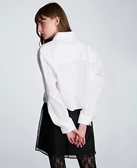 Kenneth Cole Women's Poplin Button-Front Top