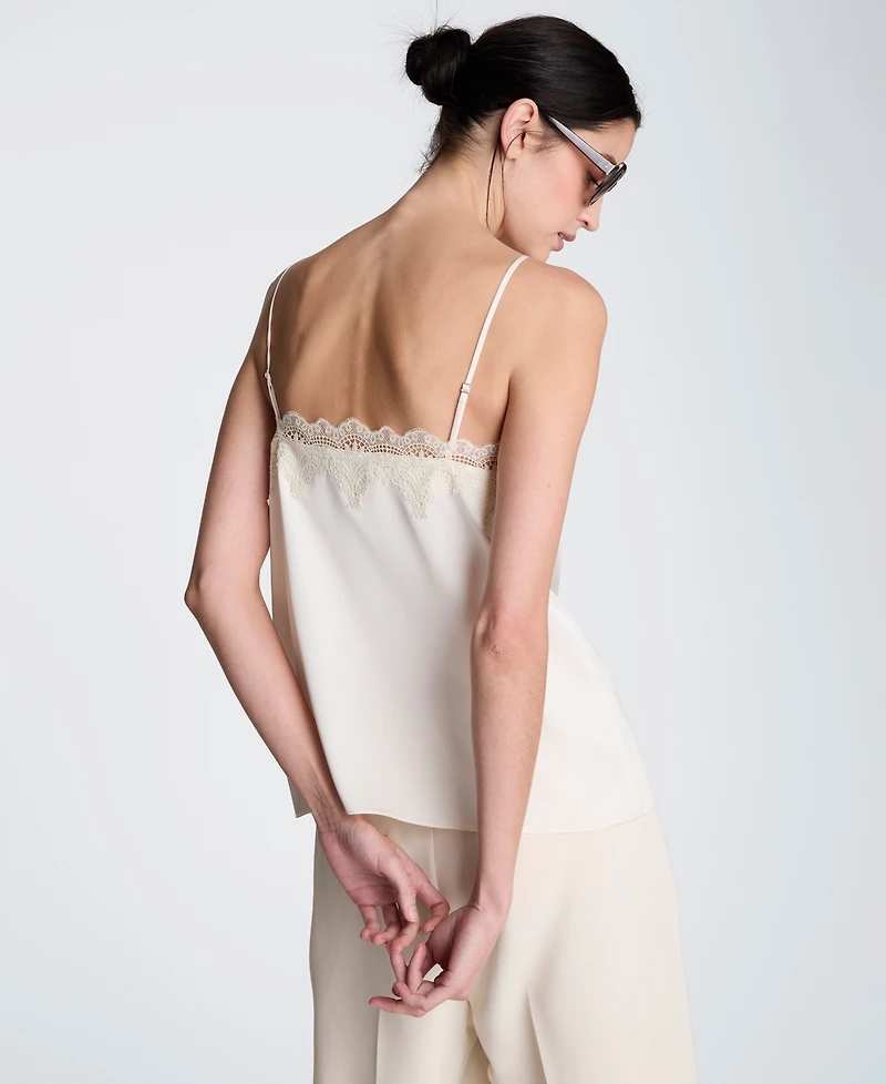 Kenneth Cole Women's Lace Trim V-Neck Camisole Top