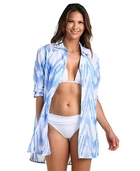 La Blanca Women's Tidal Wave Camp Cover-Up Swim Shirt