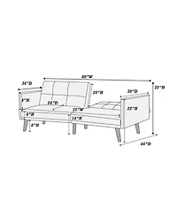 Streamdale Furniture Transitional Navy Sofa with Tufted Cushion