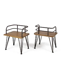 Streamdale Furniture Rustic Acacia Wood Patio Chair Set (Set of 2)