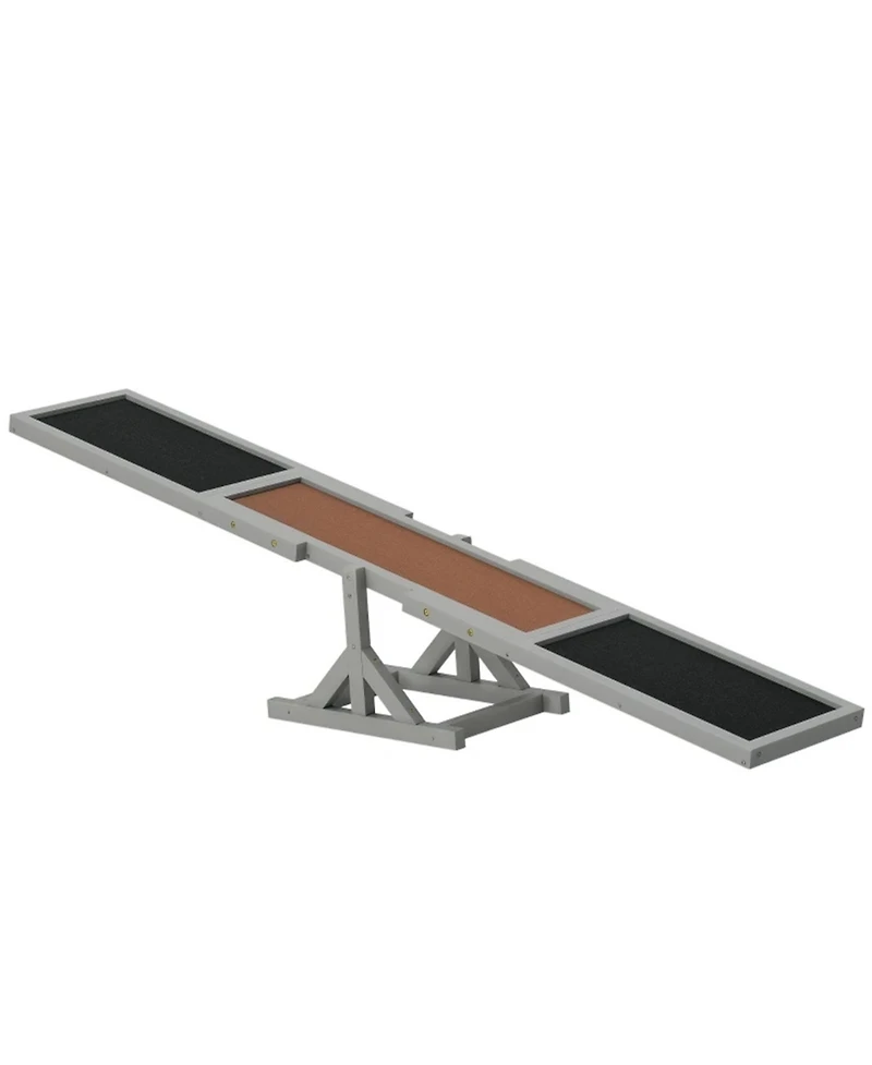 Aostirmotor Wooden Dog Agility Seesaw for Outdoor in Gray