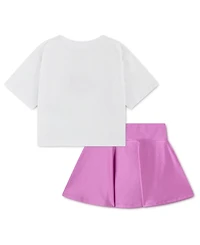 Nike Girls' Toddler 2T-4T Move with Nature Shine Crewneck T-Shirt and Scooter Shorts, 2-Piece Set