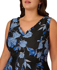 Adrianna Papell Women's V-Neck Midi Dress