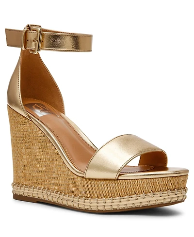 Dv Dolce Vita Women's Tammara Ankle-Strap Platform Whipstitch Wedge Sandals