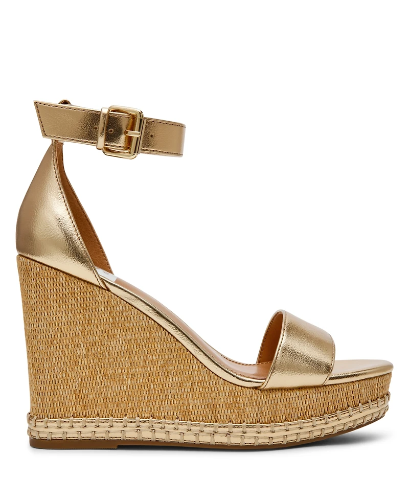 Dv Dolce Vita Women's Tammara Ankle-Strap Platform Whipstitch Wedge Sandals
