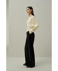 Lilysilk Women's Long Sleeve Gathered Silk Top