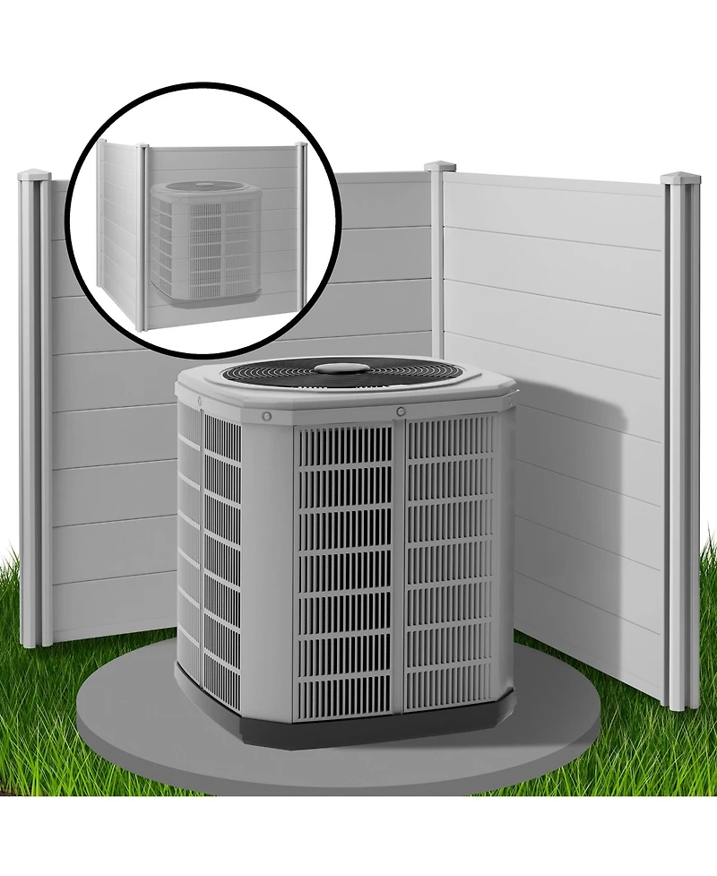 Casafield 48" x 48" Privacy Screen - Outdoor Vinyl Fence Panel Enclosure for Ac / Trash Bins / Pool Equipment