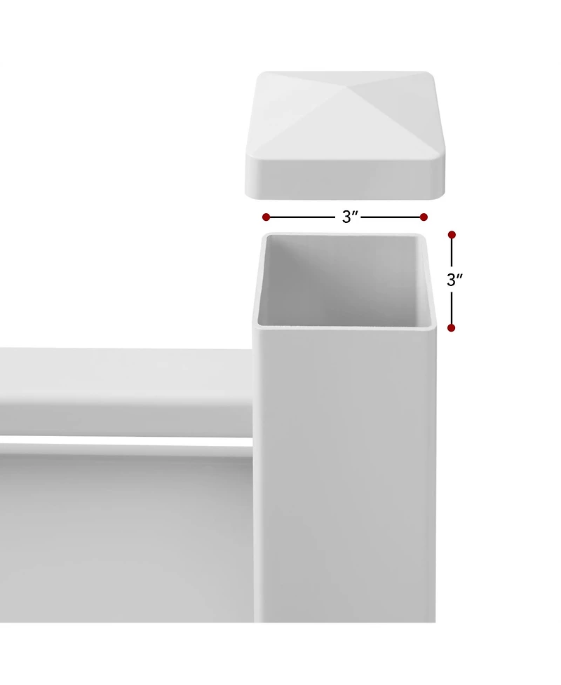 Casafield 48" x 48" Louvered Privacy Screen - Outdoor Vinyl Fence Panel Enclosure for Ac / Trash Bins / Pool Equipment - White