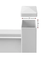 Casafield 48" x 48" Louvered Privacy Screen - Outdoor Vinyl Fence Panel Enclosure for Ac / Trash Bins / Pool Equipment - White