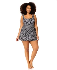 Raisins Curve Trendy Plus Calabria Printed Swim Dress
