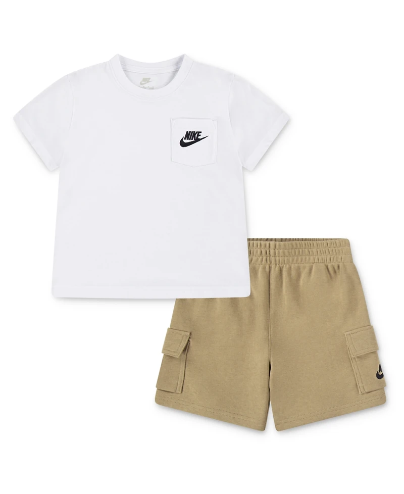 Nike Little Boys Pocket T-Shirt & French Terry Shorts, 2 Piece Set