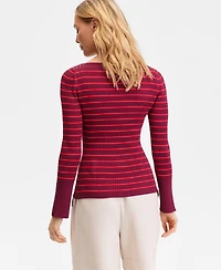 I.n.c. International Concepts Women's Long Sleeve Boat Neck Rib-Knit Sweater, Macy's Exclusive