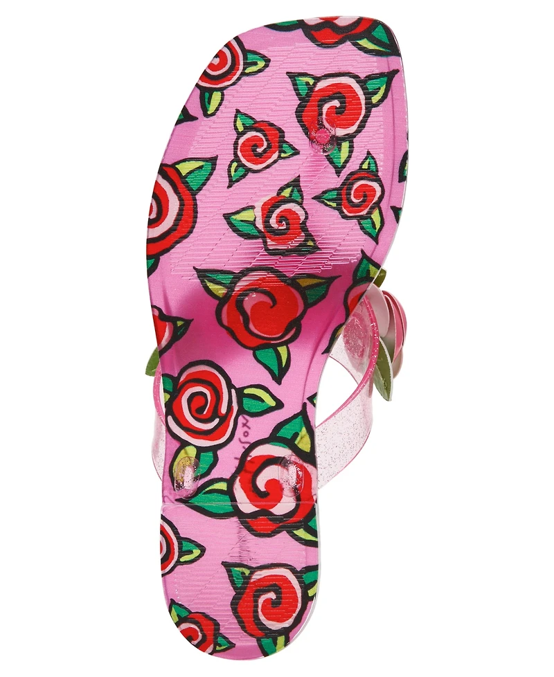 Betsey Johnson Women's Trenten Rose Jelly Thong Sandals