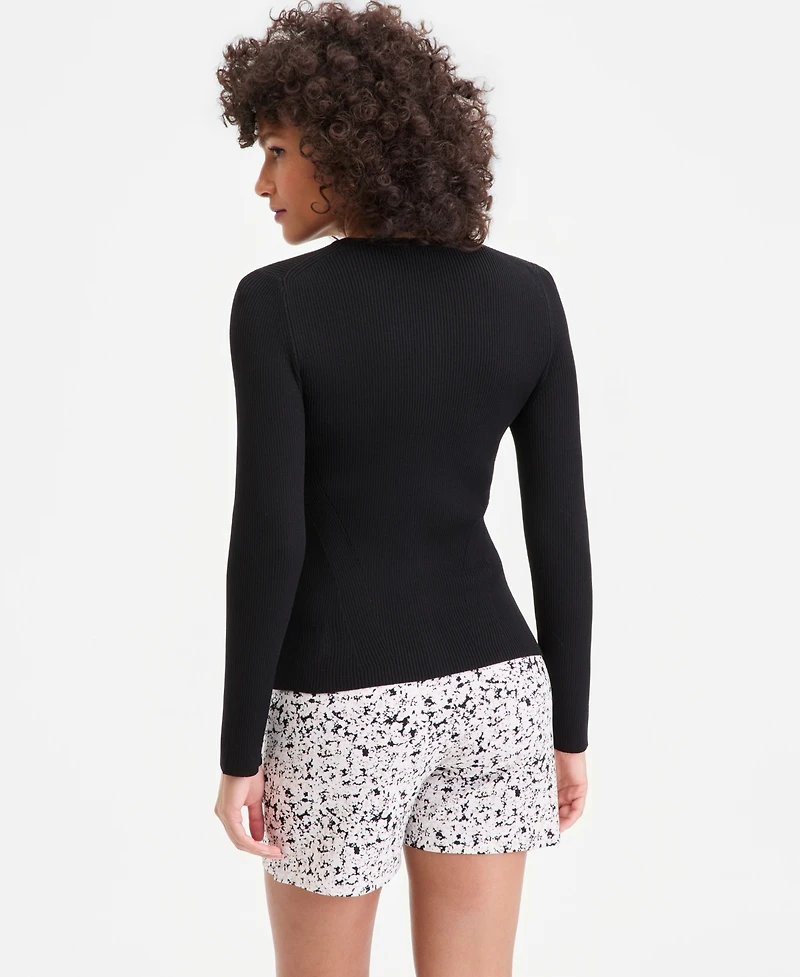 I.n.c. International Concepts Women's Ribbed Crewneck Cardigan, Macy's Exclusive