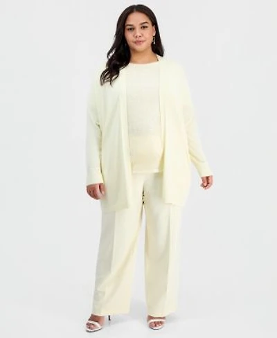 Anne Klein Plus Size Pocket Cardigan Pull On Pants