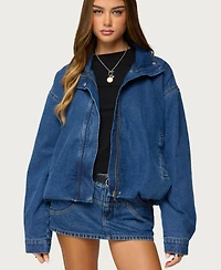 Edikted Women's Hilary Oversized Denim Coat