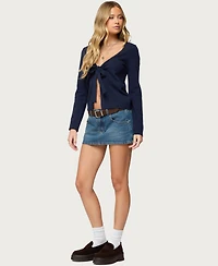 Edikted Women's Demi Tie Front Knit Cardigan