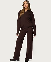 Edikted Women's Lorie Wide Leg Knit Pants