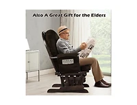 Wood Glider Chair and Ottoman Set with Padded Armrests Detachable Cushion