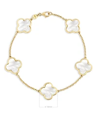 Devata Mother of Pearl Clover Bracelets in 14K Gold, in