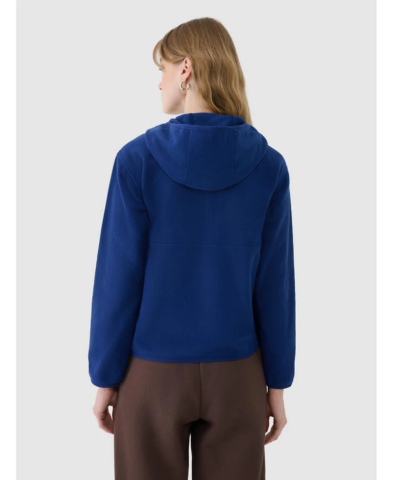 4F Women's regular hooded fleece - navy blue
