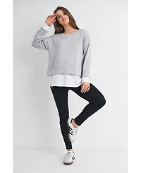 Hello Miz Maternity Casual Long Sleeve Layered Sweatshirt
