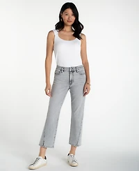 Liverpool Los Angeles Petite Kennedy Mid Rise Straight Jeans