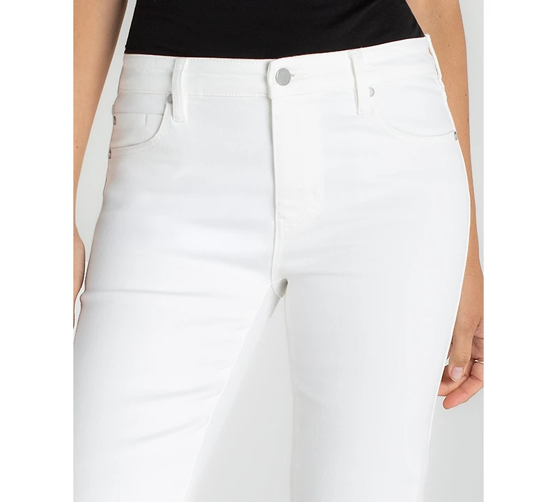Liverpool Los Angeles Petite Hannah Mid Rise Crop Flare Jeans