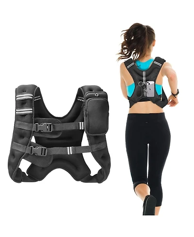 Mecale Weighted Vest, 16 lb Reflective Adjustable Workout Vest for Men and Women, Strength Training for Running, Jogging and Fitness