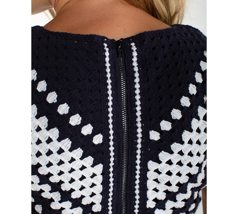 Liverpool Los Angeles Women's Sleeveless V-Neck Lace Woven Dress