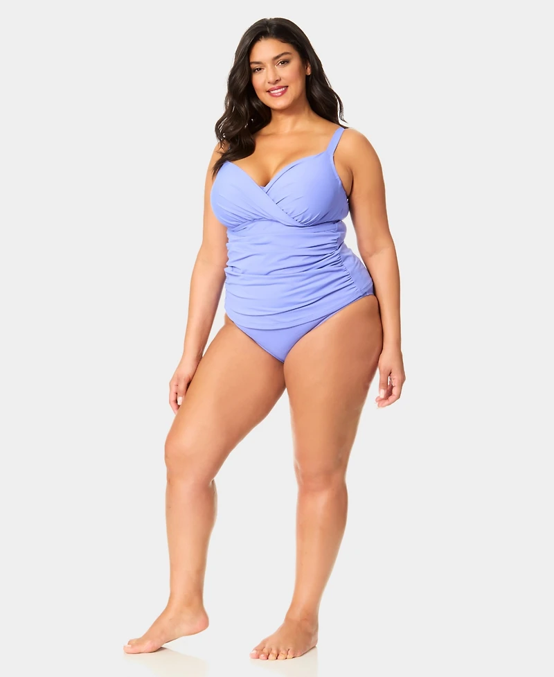 Anne Cole Plus Shirred Tankini Top