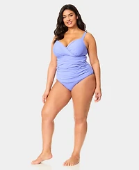 Anne Cole Plus Shirred Tankini Top