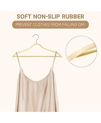 BP4U Lightweight Clothes Hangers with Pants Bar, Slim Birch Wood for Suits, Coats, Trousers, Shirts, Sweaters, Dresses