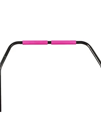 HolaHatha 40" Mini Trampoline Fitness Rebounder with Adjustable Handle, Pink