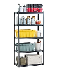 Mecale 5-Tier Storage Shelves, 2000-Lb Capacity, 18"D x 36"W x 72"H, Adjustable Metal Utility Rack, Black